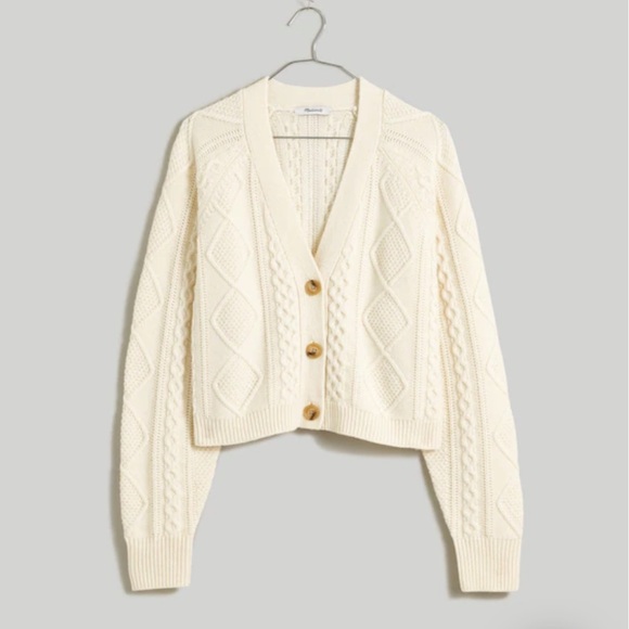 Madewell Cable-Knit Cropped Cardigan - Picture 6 of 10